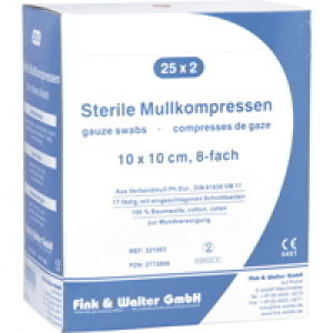 Mullkompressen 10x20 cm steril 8-fach