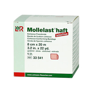 L+R Mollelast haft latexfrei 8 cm x 20 m rot