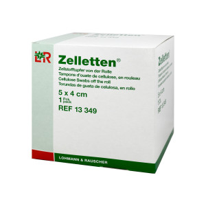 Zelletten Tupfer 4x5 cm Unsteril Rolle