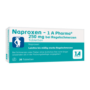 Naproxen 1A Pharma 250 mg bei Regelschmerzen Tabletten
