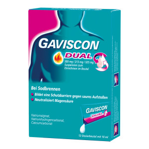 Gaviscon Dual Suspension bei Sodbrennen Dosierbeutel