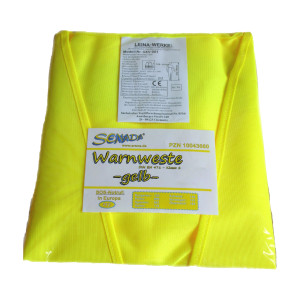 Senada Warnweste gelb im Beutel