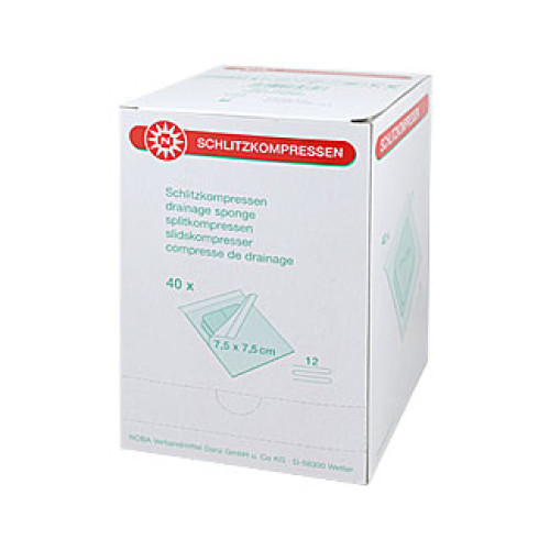 Schlitzkompressen 7,5x7,5 cm Steril 12fach
