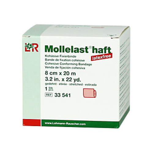 L+R Mollelast haft latexfrei 8 cm x 20 m rot