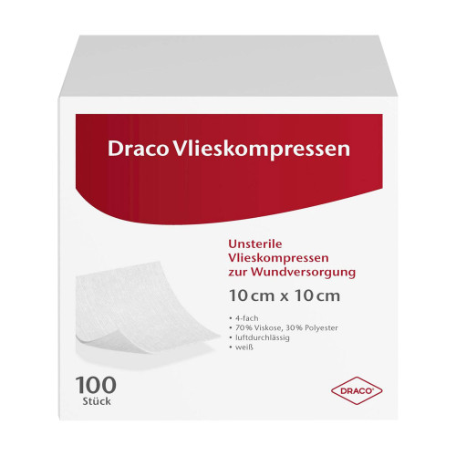 Draco Vlieskompressen, unsteril 10 x 10 cm 4fach