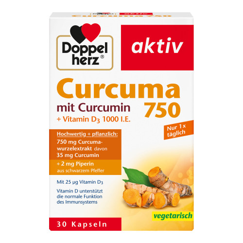 Doppelherz aktiv Curcuma 750 mit Curcumin + Vitamin D3