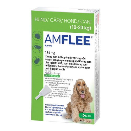 Amflee 134 mg Lösung zum Auftropfen für Mittelgroße Hunde