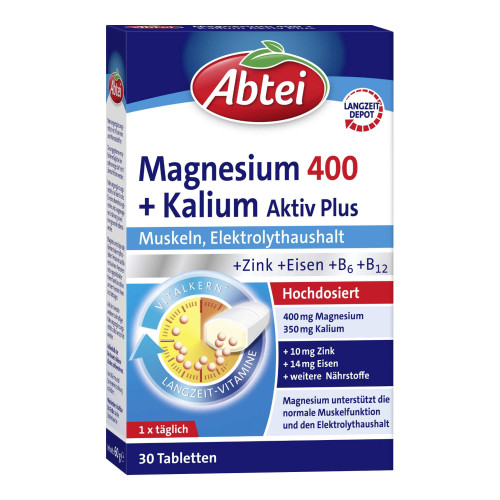 Abtei Magnesium 400+Kalium Depot-Tabletten