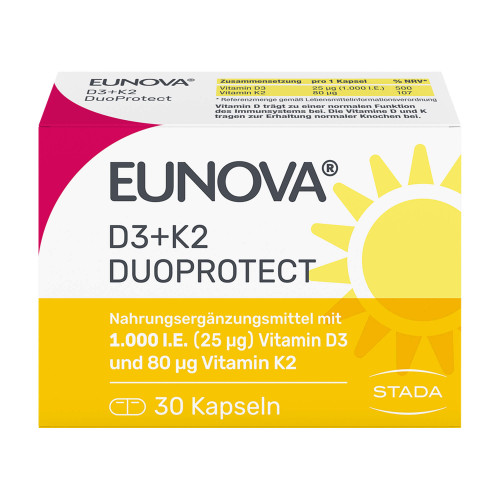 Eunova DuoProtect D3 + K2 1000 I.E. Kapseln