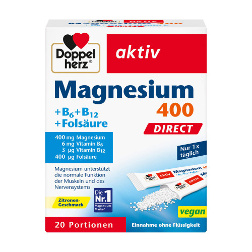Doppelherz aktiv Magnesium+B6+B12+Folsäure 400 DIRECT