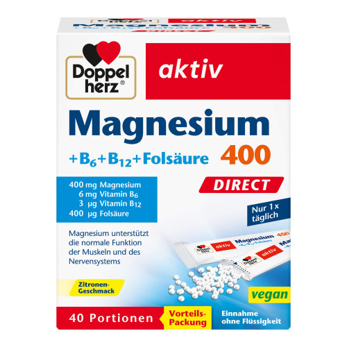 Doppelherz aktiv Magnesium+B6+B12+Folsäure 400 DIRECT